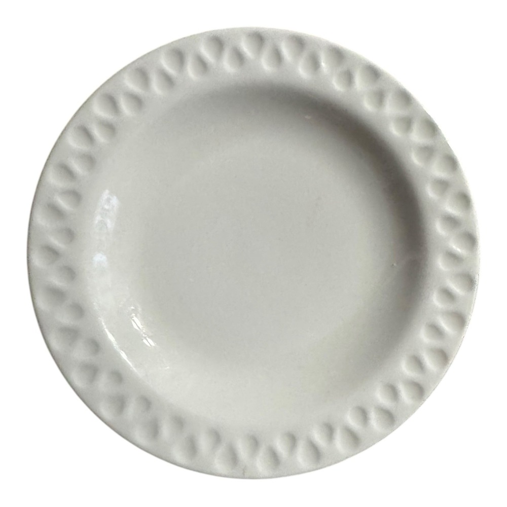 Iroquois Diamond White Bread and Butter Plate 6 3/4" Made in USA Intaglio
